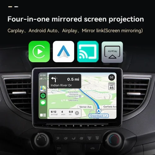 Imagen 2 del producto Adaptador Carplay inalámbrico Bluetooth 4 en 1, conexión automática Android, pantalla Airplay Mirror Link Plug and Play para Apple y Android