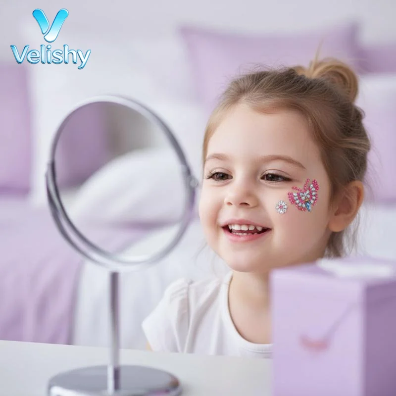 3D Rhinestone Stickers for Face & Body Shiny Self-Adhesive Crystal 1 Sheet for Halloween Carnival Party Art Makeup