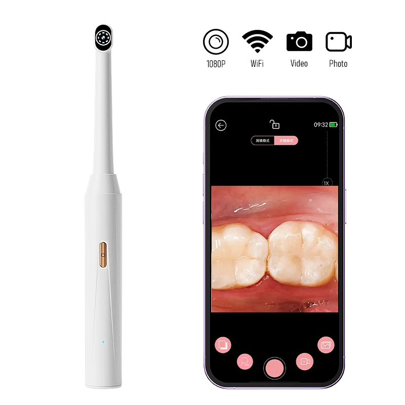 Visual WiFi Oral Camera with 8 LEDs for IOS/Android Phones 1080P Wireless Handheld Endoscope Dental Inspection Tooth Examination