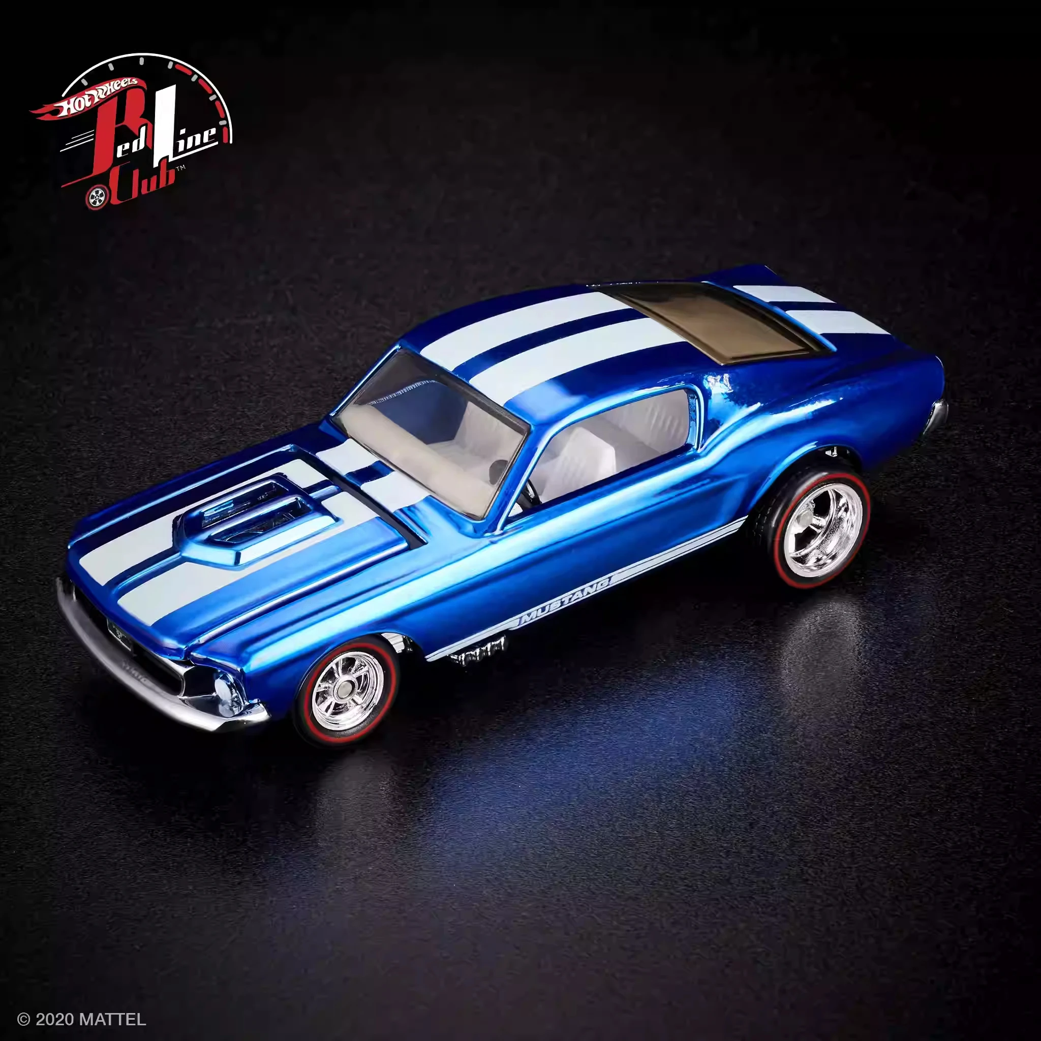 Hot Wheels Cars RLC custom mustang Electroplating Blue 1/64 Metal Die-cast Model Toy Vehicles