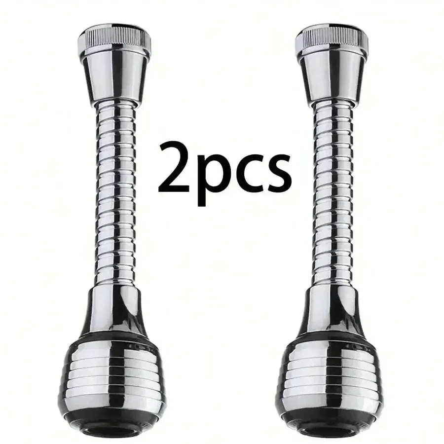 2-Piece 360 ° Rotary Faucet Extender Splash-proof design for bathroom and kitchen sinks Install without tools