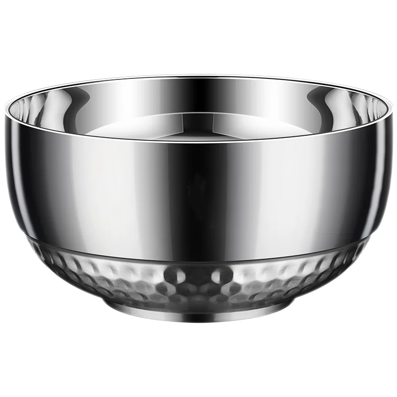 

LFGB Certificate 304 Stainless Steel Bowl Heat Resistant Bowl with Insualte Layer Strengthen 410ml~1340ml Salad Bowl for Family