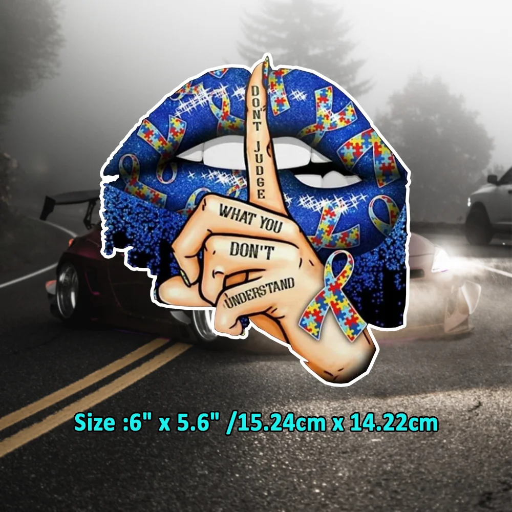 4pcs Silent Support Autism Awareness Sticker - High-Quality PVC Vinyl, Humorous Car Window Decor, Show Your Pride as Autism Mom
