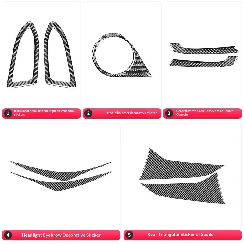 

For 24 Subaru Crosstrek Carbon Fiber Interior Sticker for Air Vent Cup Holder Dashboard Decoration