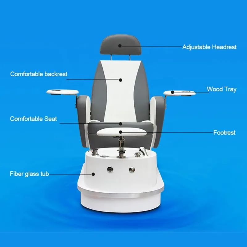 Professional Luxury Modern Beauty Nail Furniture Electric Pipeless Whirlpool Foot Spa Pedicure Chair