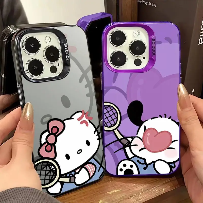 Cute Funny Holle Kitty Pochacco Case For Apple iPhone 11 13 15 Pro Max 14 Plus 12 Shockproof Shell Phone Cover Silicone Funda