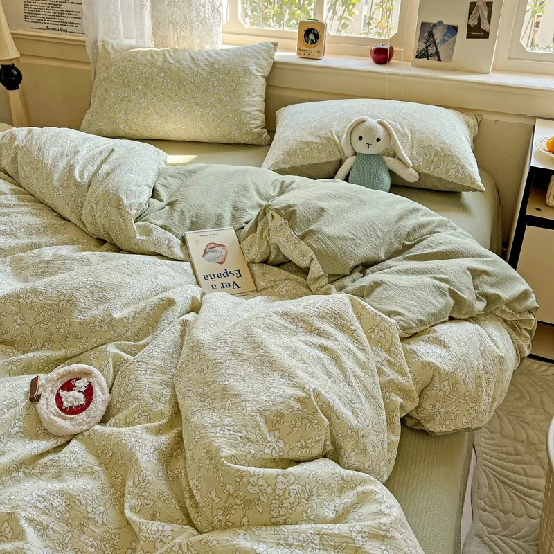 

Двухслойная пряжа, ультрамягкие комплекты постельного белья с принтом, удобный пододеяльник Cloud Touch, милый одинарный двойной размер, постельное белье