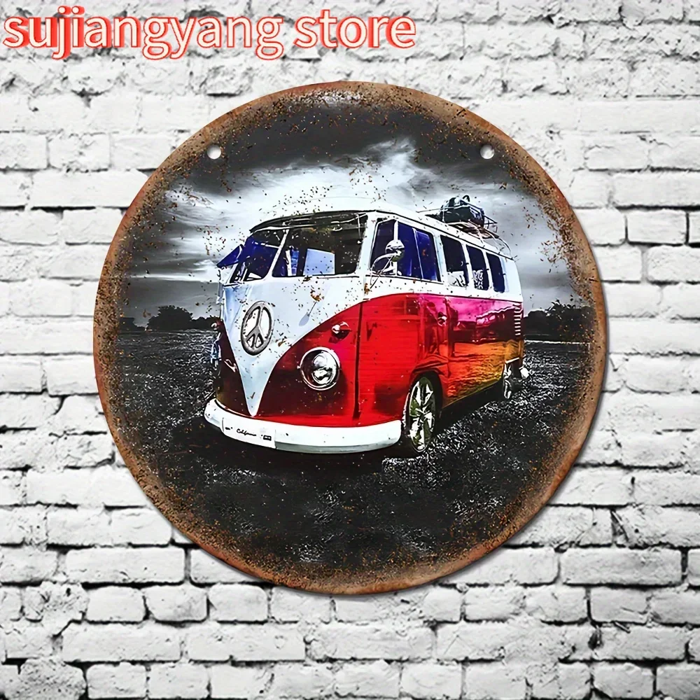 Das Vintage-Schild für Wohnmobile: Eine vielseitige, vorgebohrte Wandaufhängung aus Metall, ideal zum Hinzufügen von Charme an die Kunst- und Bardekoration im Freien