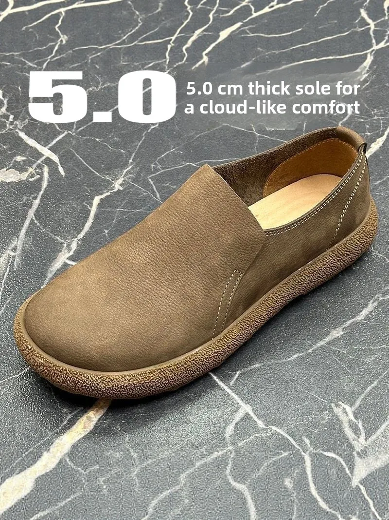 

Men's Shoes 2026 New Summer Casual Versatile Retro Work Shoes Lightweight Soft Bottom Large Skin Shoes
