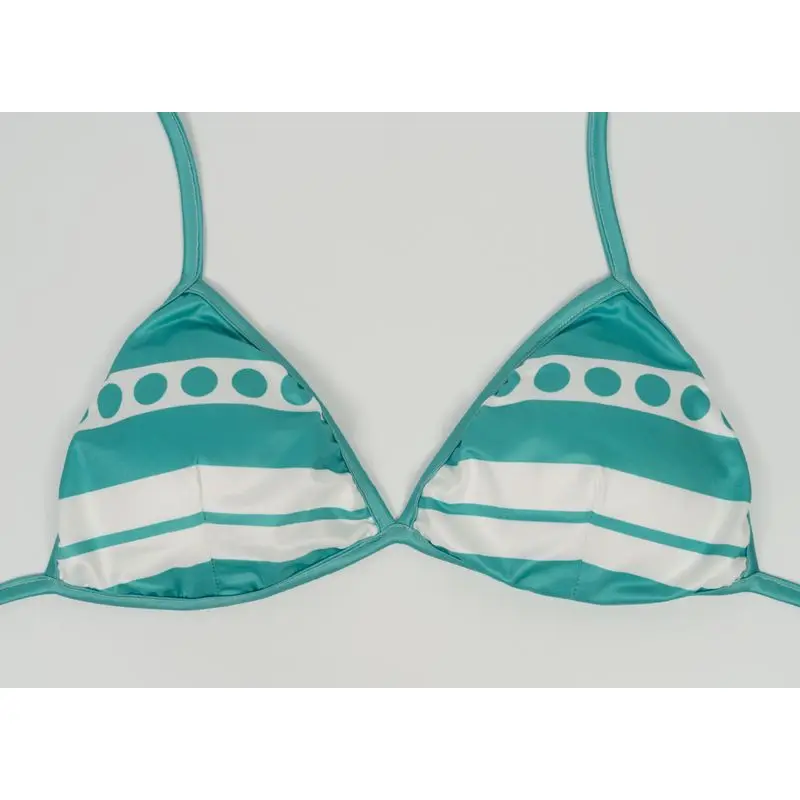 One Piece Cosplay Costume: Zoro-style Nami Yukata, Green and White Striped Sexy and Cute Bikini Swimsuit view 5
