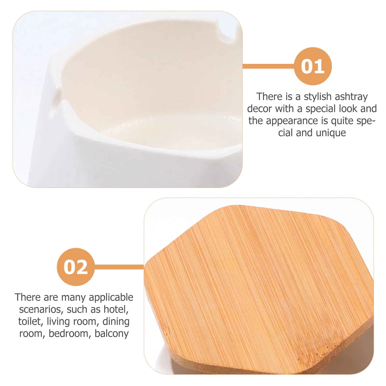 

1pc Ceramic Ashtray Household Decorative Multi-Function Irregular Shape Diamond Design With Lid Reusable Smoking Cigarette Butt