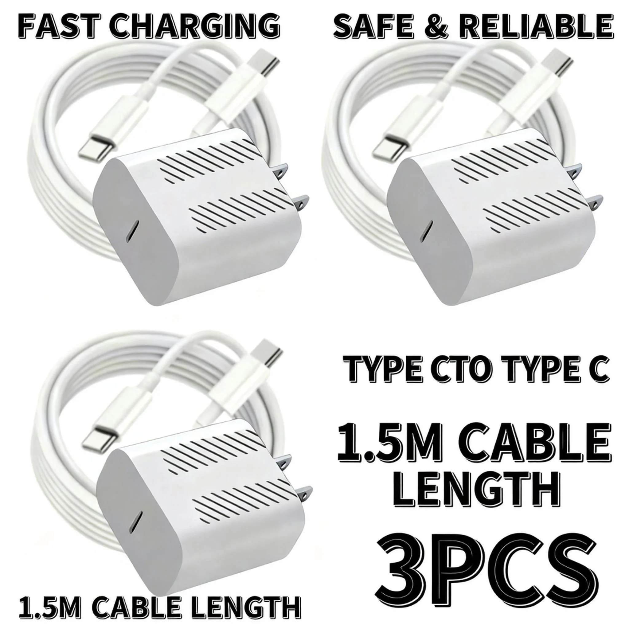 

Зарядное устройство USB-C PD 20 Вт и кабель Type-C, быстрая зарядка для телефонов и планшетов серий 15/16/17