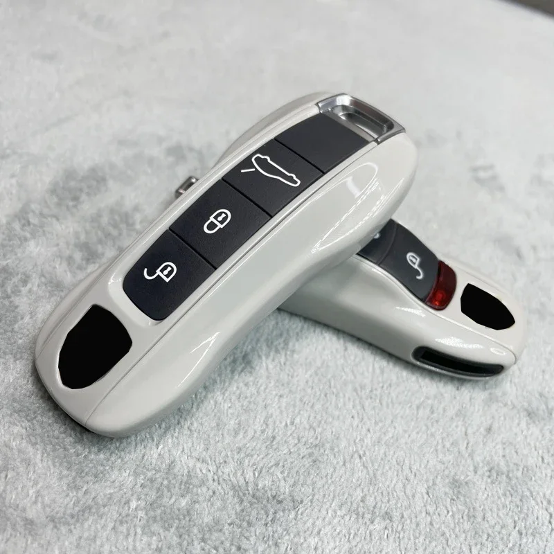 Autosleutel Hoesje Grijs Voor Porsche 911 718 Panamera Macan Cayenne Boxster Cayman Remote Key Cover Vervangende Accessoires