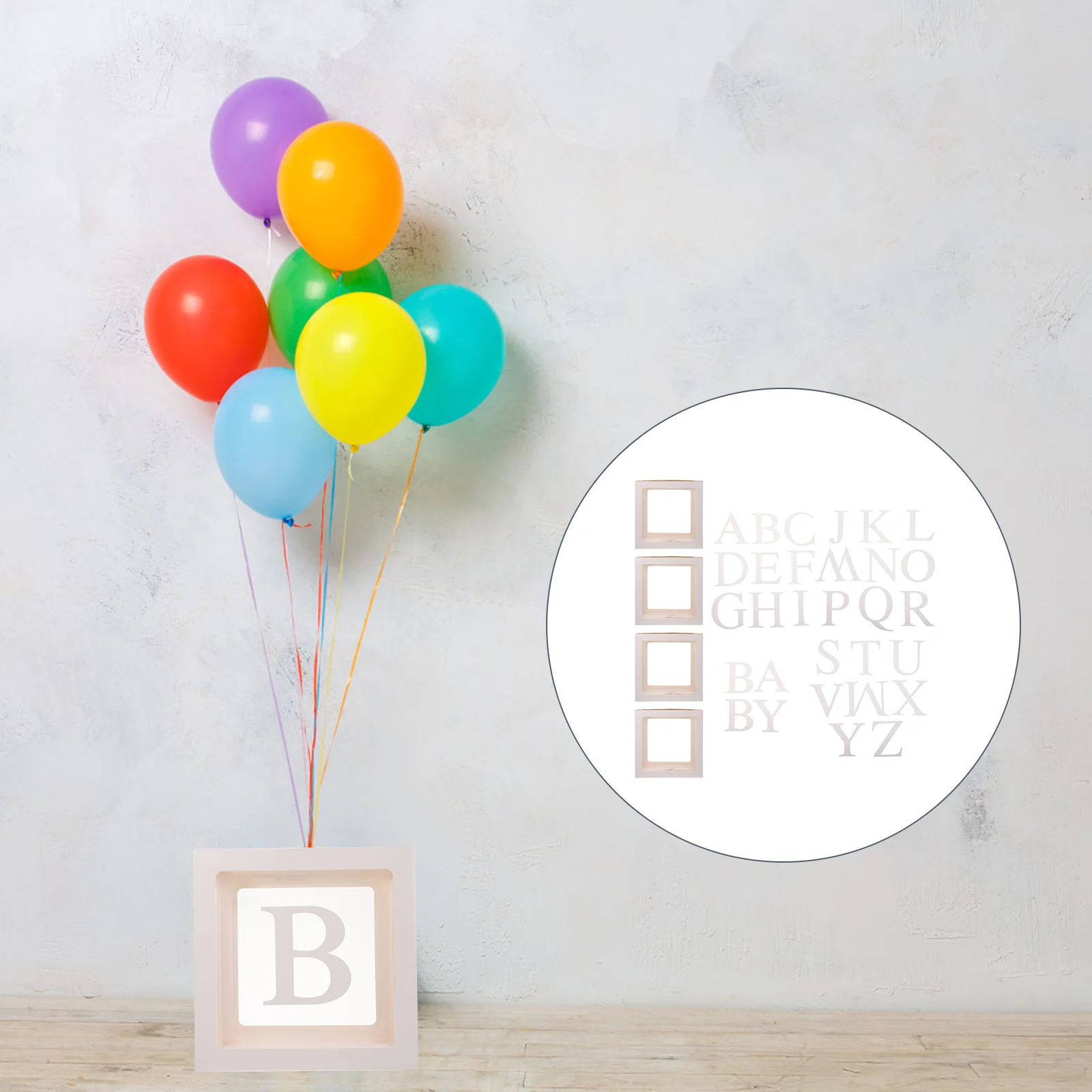 

Multicolor Balloons Box Decorations Party Decorative Supplies White Transparent Display Boxes Clear