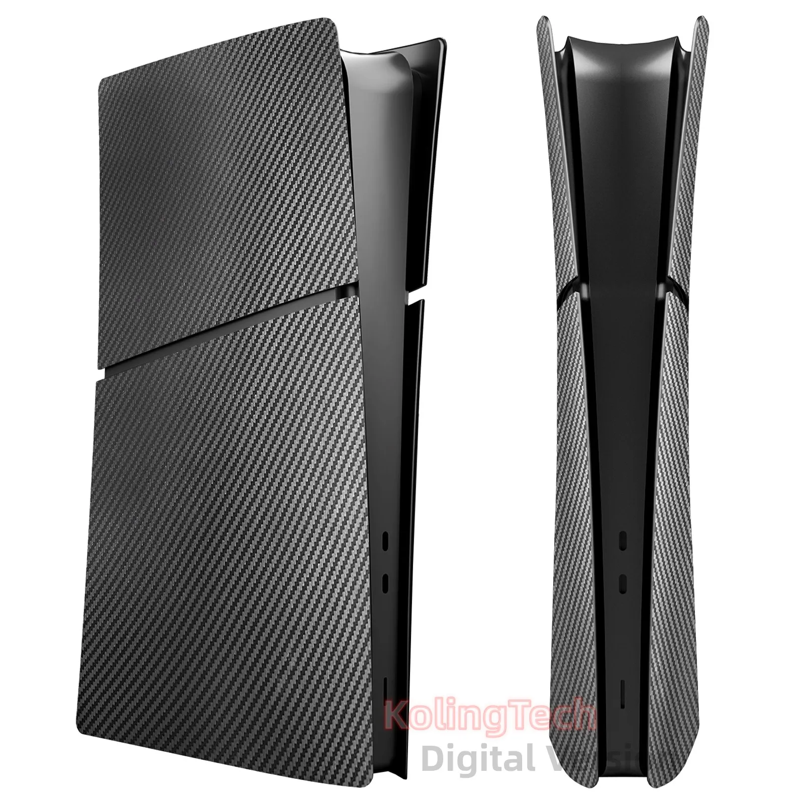 New Replacement Shell Accessories for PS5 Slim Protective Cover Hard Faceplate Fit for Playstation 5 Slim Carbon Fiber Black