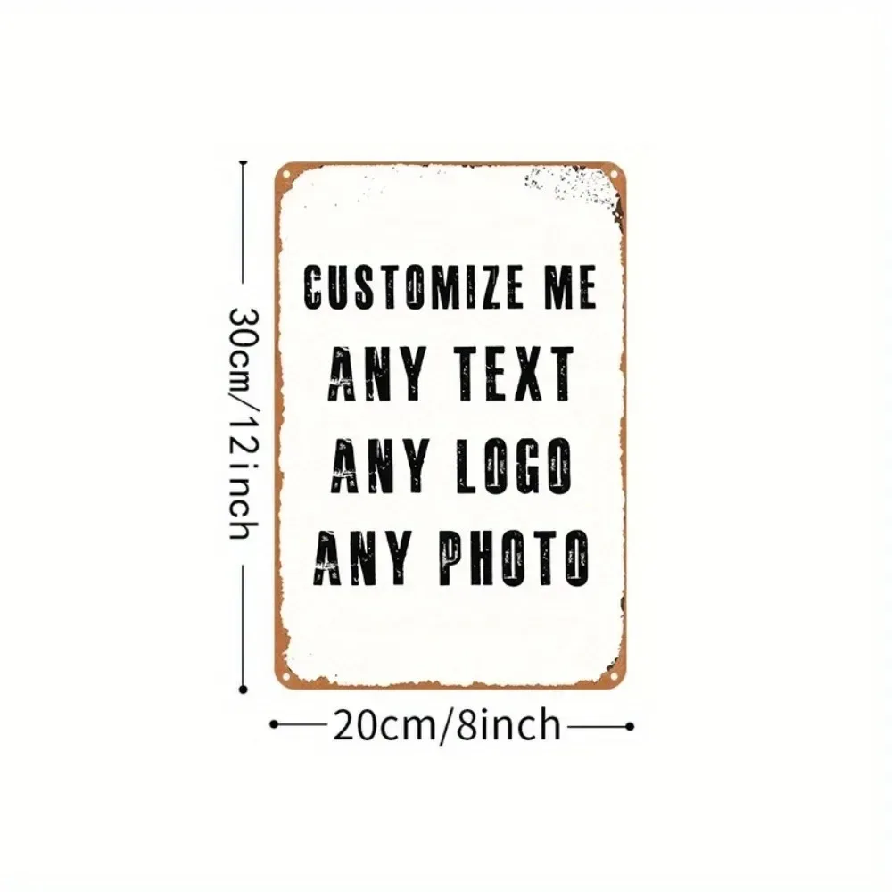 CIFbuy Customizable Custom Printed Rustic Metal Sign, Personalized Picture Plaque Retro Wall Art Decor For Photo & Logo Display