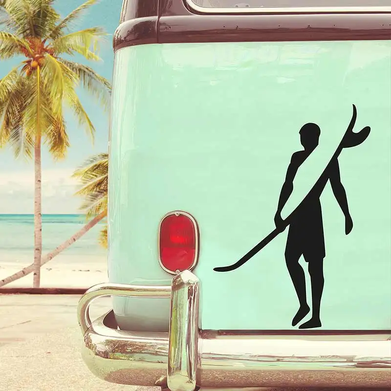 

Surfer Car Sticker Vinyl Decal Waterproof Rear Window Motorcycle Camper Bumper Truck Laptop Decoration SH1217
