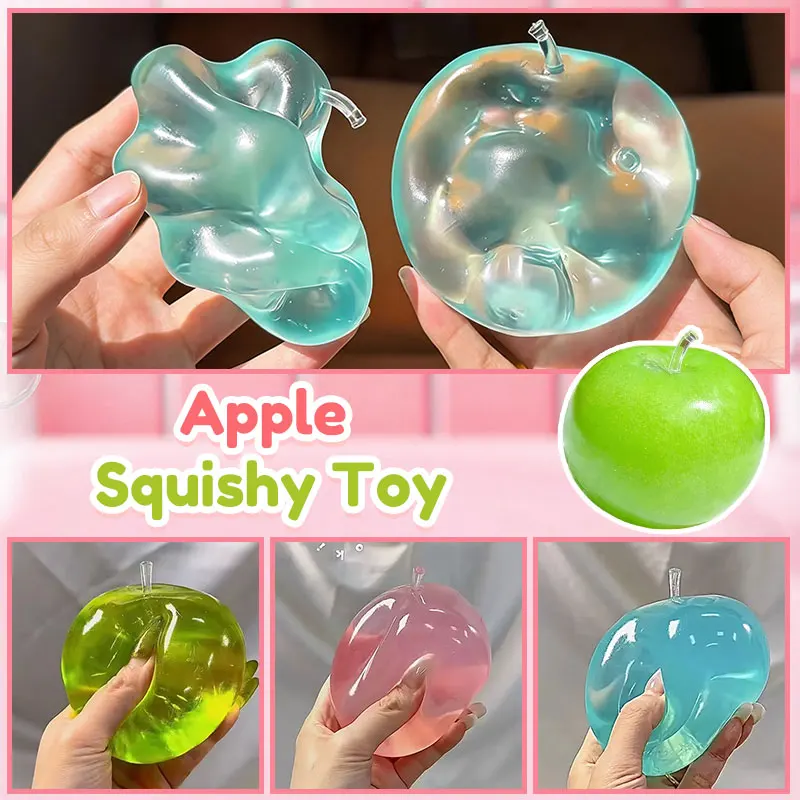 Simulated Apple Squishy Green Red Apple Squeeze Toys Stress Relief Fidget Toys Moldable Soft Slow Rebound for Adults Kids Gifts