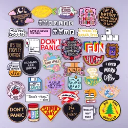 Cartoon Letters Stripes Patches For Clothes Flowers Embroidered Patches For Clothing Thermoadhesive Patches Badges Stickers DIY