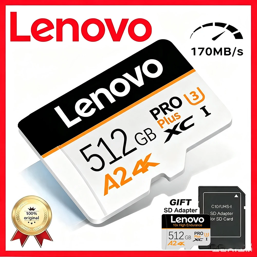 Lenovo 256GB 128GB 512GB High Speed Micro TF/SD Card Memory Card 16GB 32GB 64GB for Cell Phone Camera Table PC Computer Laptop