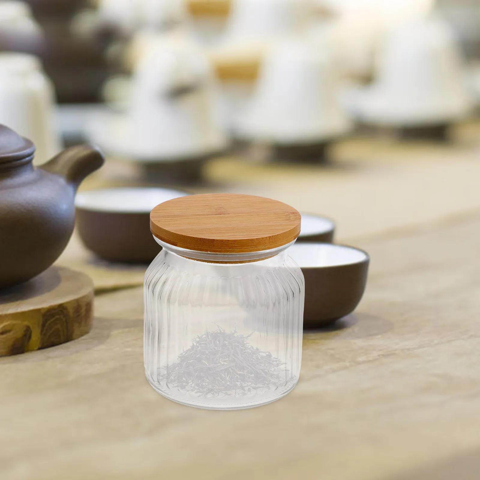 

Tea Canister Small Transparent Airtight Travel Container for Tea Storage Food Decor Non Absorbent Long Use