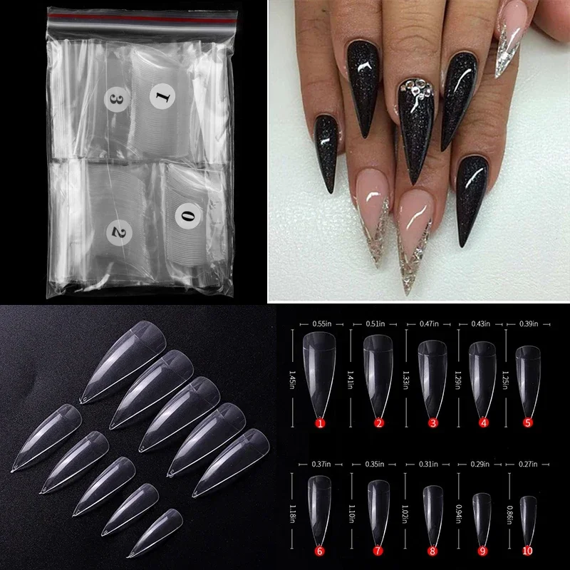 500 pièces stv akril Ketted fedezze Szeg tipped Sas Szöghúzó villásvég Keresztjel Végcél Tűsarok Téves nails tipped manicura Mesterséges Hamisít nails