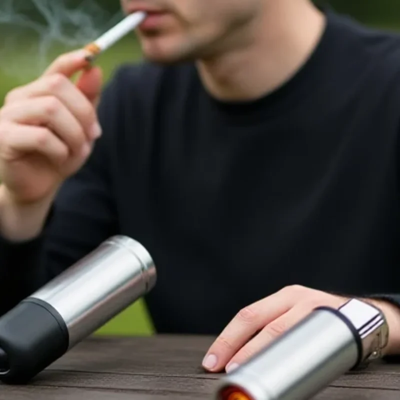 Type C No Battery No Flame Portable Safety Lighter Adapter Mini Lighter Blow-to-Ignite Auto Shut-Off For Air Travel Outdoor