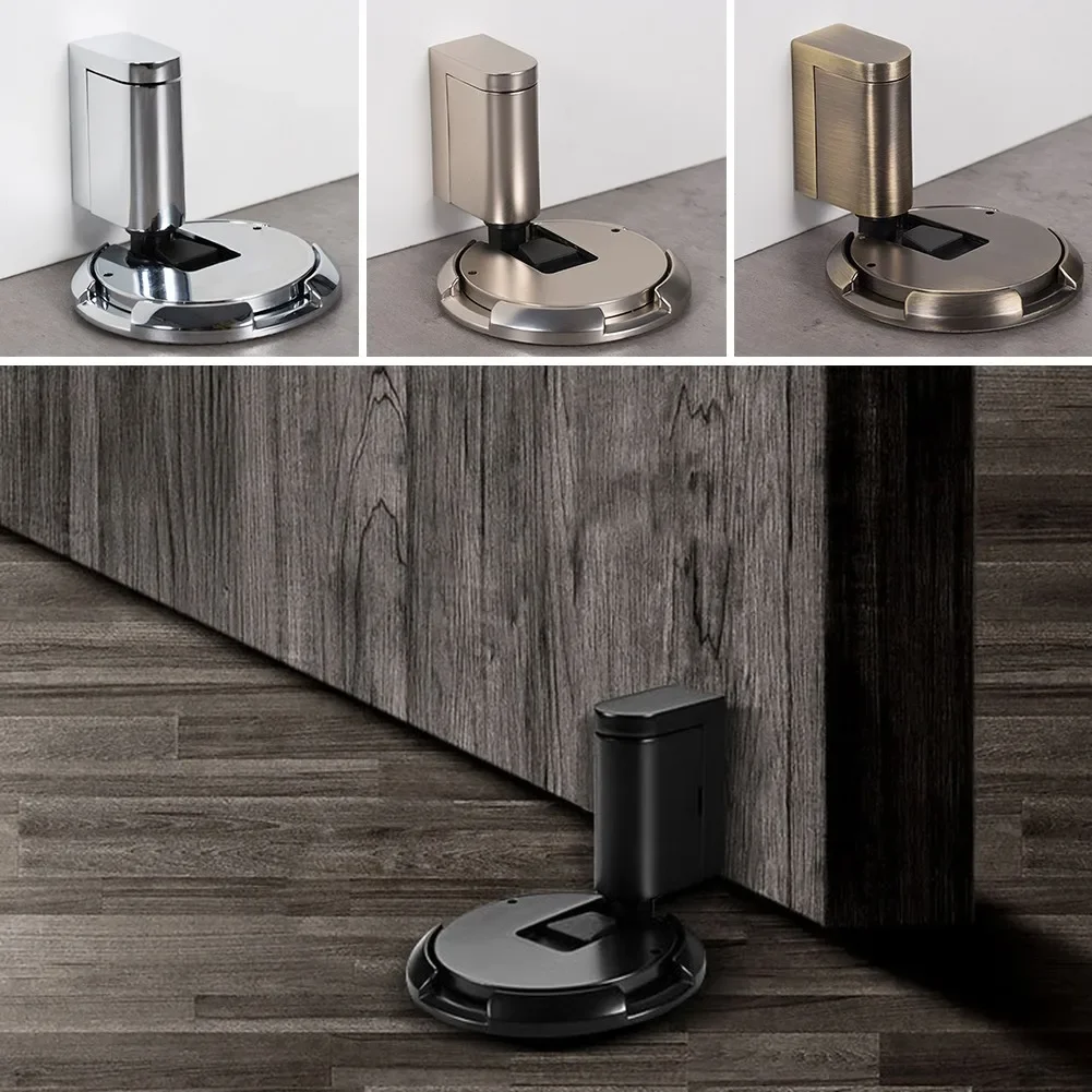 

Mechanical Doorstop Nail-free Sticker Zinc Alloy Heavy Duty Door Stop Non-Punch Furniture Door Stoppers Furniture Accessories
