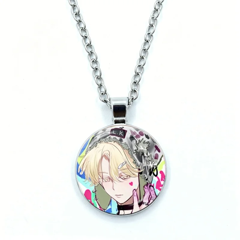 Cool Anime Boy Luka Necklace for Women Jewelry Alien Stage Cabochon Glass Pendant Fashion Statement Crystal Necklace