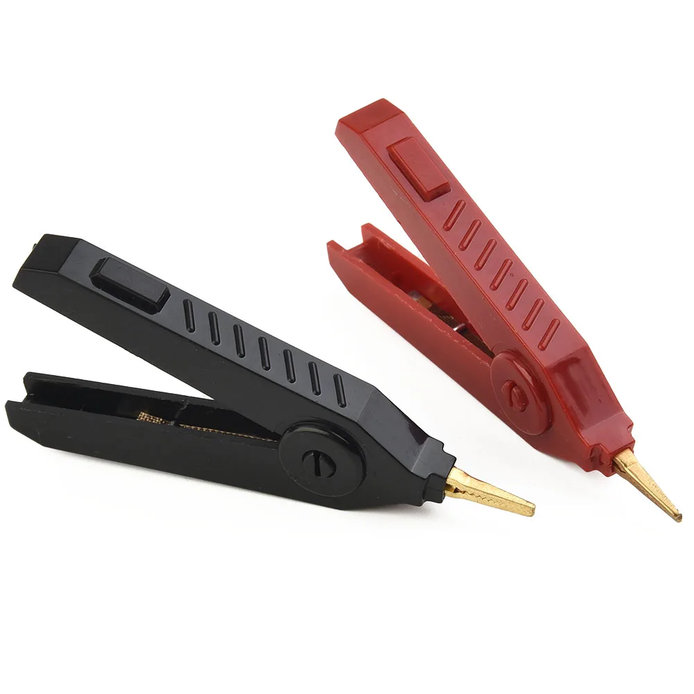 for alligator Clips Black and Red 2PCS for alligator Clip Kelvin Copper Gold Plate LCR Test Clip For Electrical Engineering