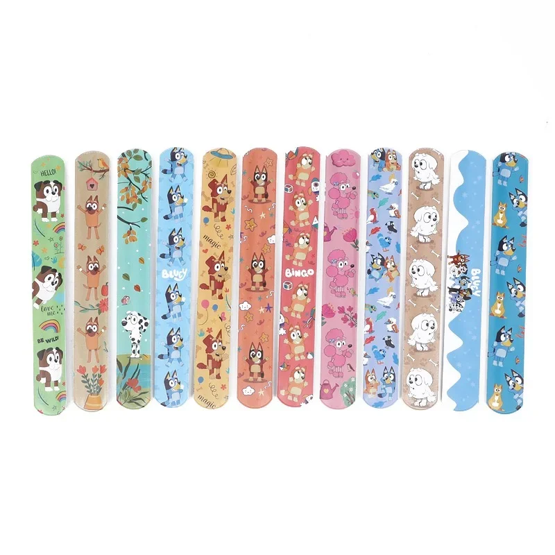 12pcs/24Pcs Cartoon Bluey Cute DIY Bracelet Wristbands A Aariety Of Anime Doll Characters Children Pat Circle Toys Birthday Gift