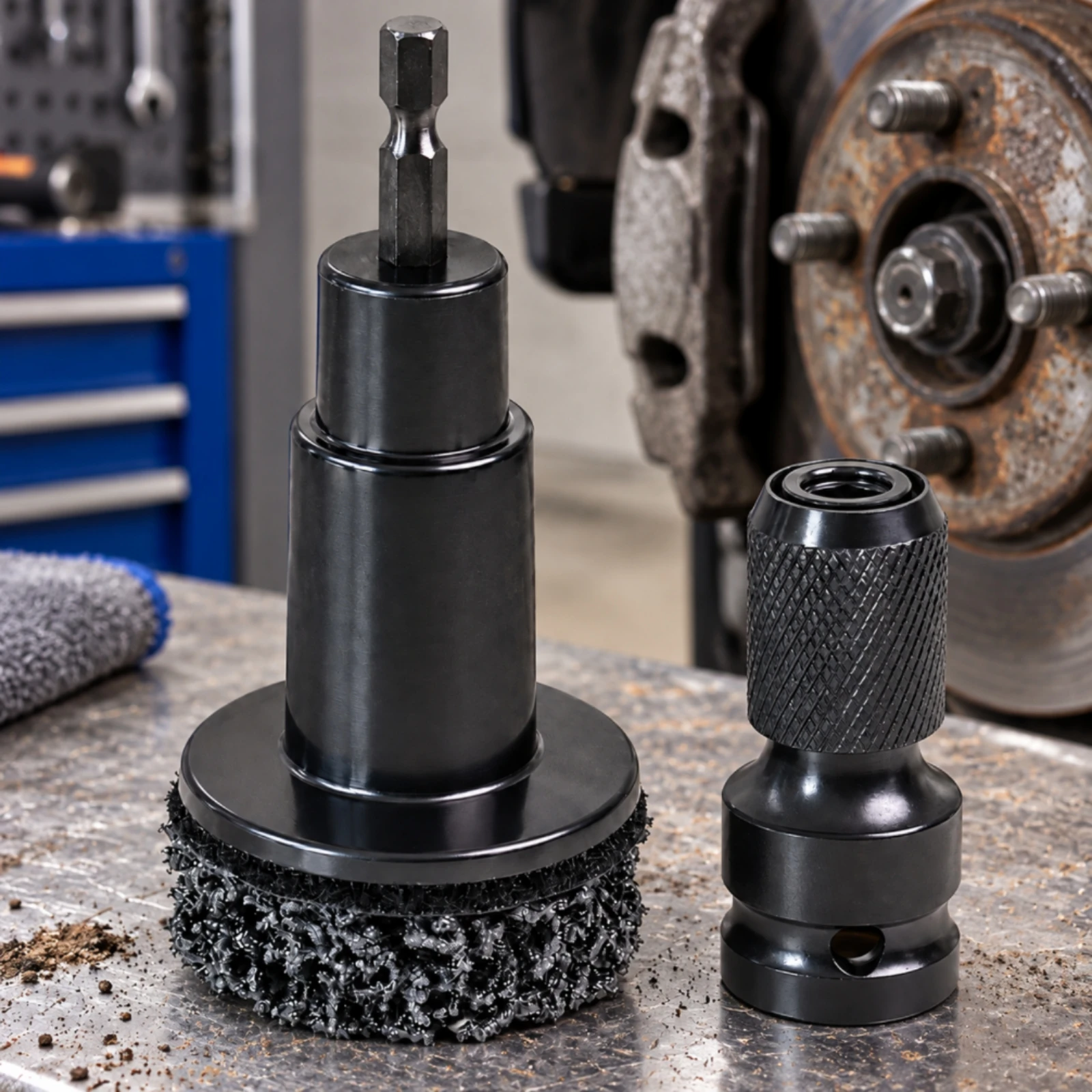 Wheel Hub Rust Removal Tool Easy to Install Drill-Powered Abrasive Brush Tool Multi-Functional Wear-Resistant
