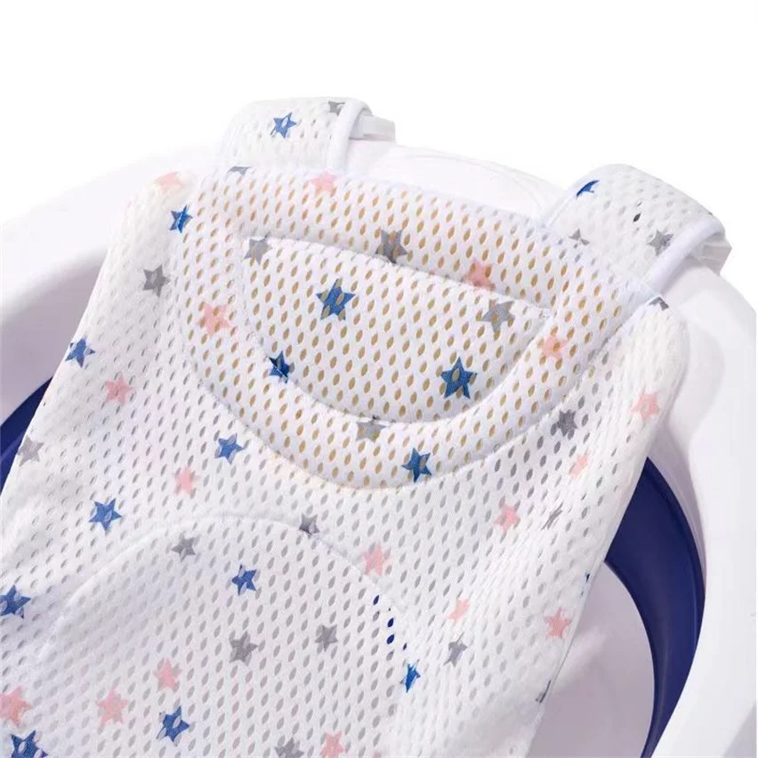 New Design Safety Newborn 3d Mesh Bath Support Pad Baby Bath Tub Seat Net Support Cushion Bather Mesh   for 2pcs