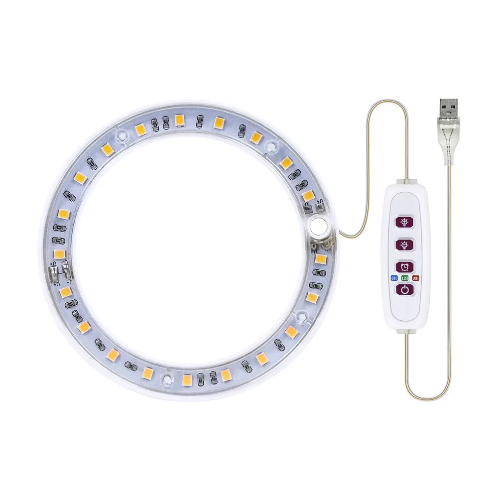 LED Grow Light USB Indoor Plant Light Angel Ring DC5V Full Spectrum Phytolamp Flower Greenhouse Seedling Grow Light
