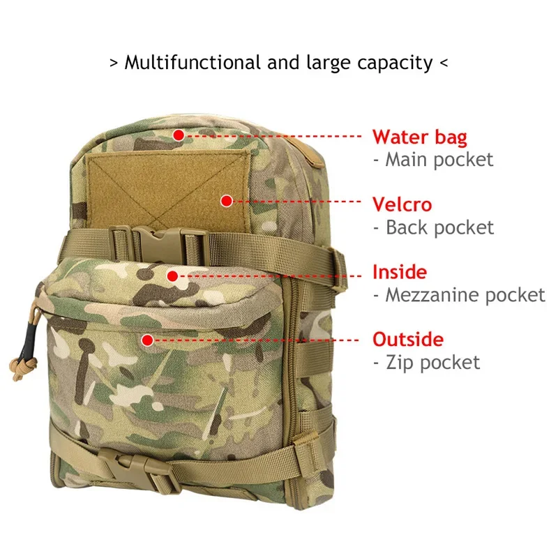 

Hiking Camping 1000D Tactical Outdoor Sport Water Bags Mini Hydration bag Hydration Backpack Assault Molle Pouch Accessories