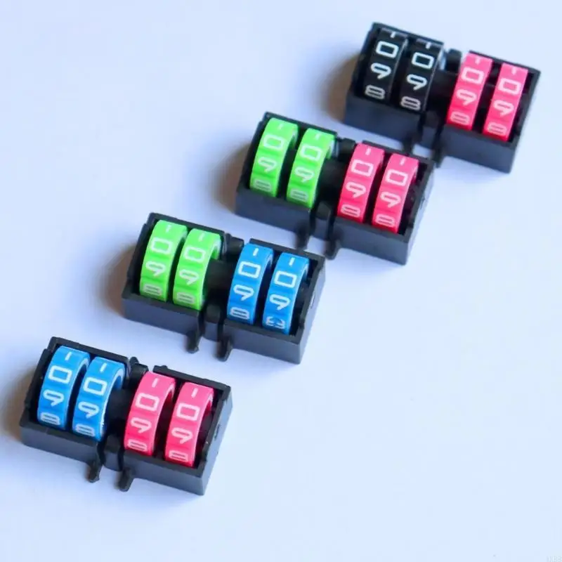 Manual 4 Digit Number Wheel Trackers Score Counter for Card Play and Billiards 4XBB