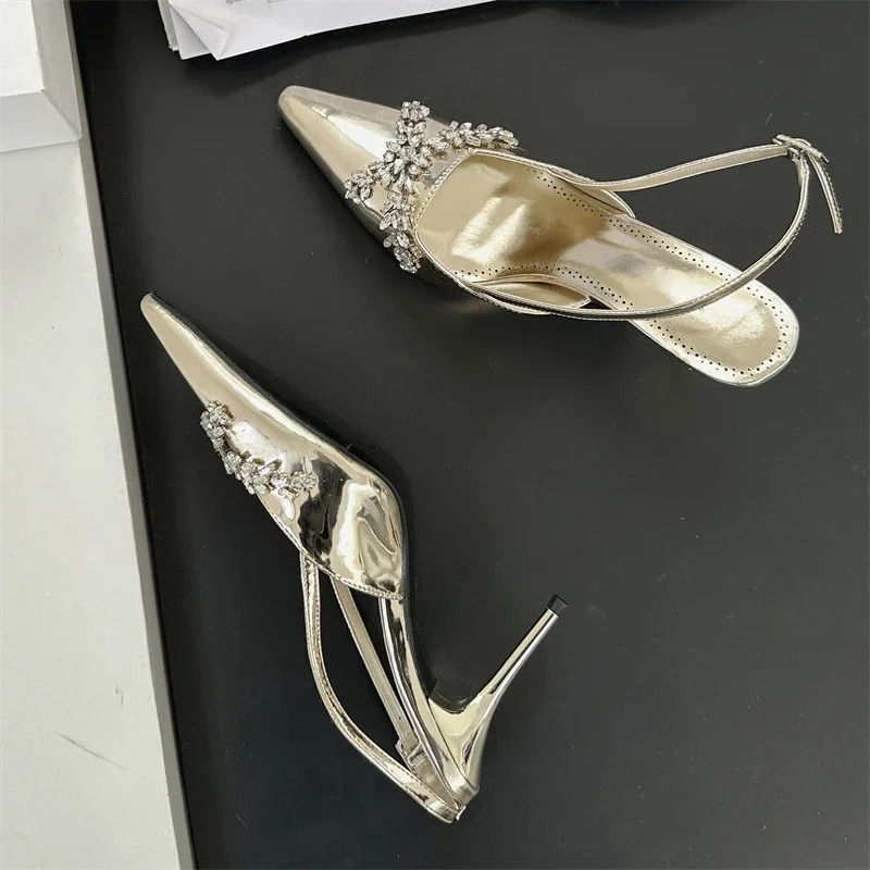 

Aneikeh Design, пикантные женские туфли-лодочки с кристаллами и стразами, банкетные сандалии на тонком высоком каблуке для выпускного вечера, туфли-мюли, Zapatos De Mujer