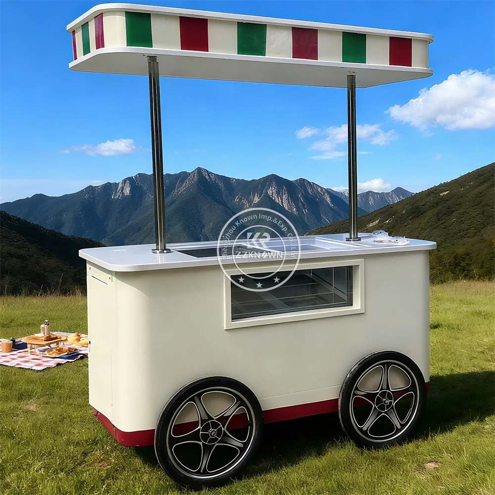 

Portable High Quality Customized Electric Ice Cream Cart Commercial Grade Portable Ice Cream Cart with Electric Refrigerator