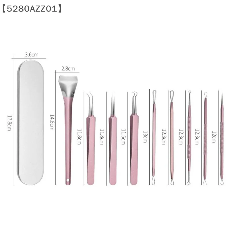 1/9 قطعة المهنية حب الشباب إبرة الملقط فائقة غرامة البثور مزيل الرؤوس السوداء كليب الوجه المسام تنظيف الرعاية أداة