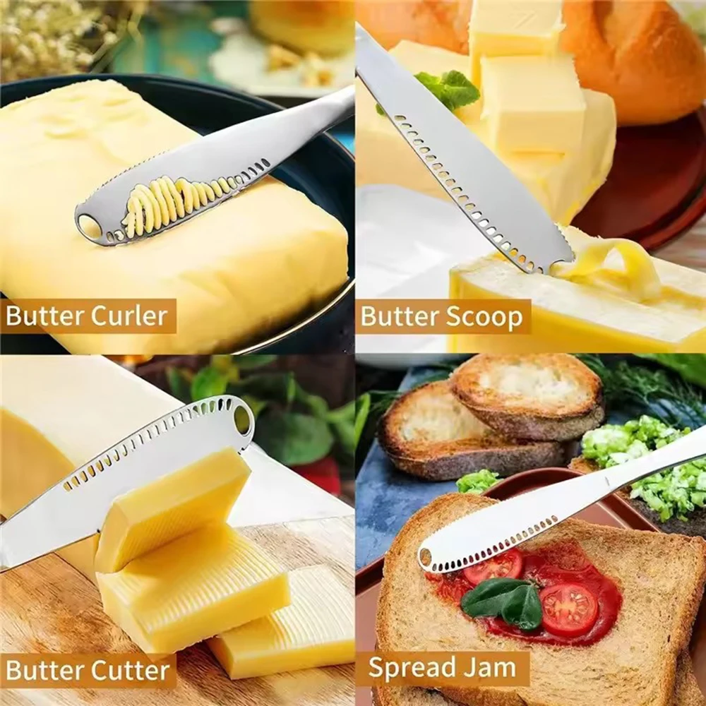 1pc Stainless Steel Butter Knife Cheese Dessert Jam Spreader Cream Scraper Bread Splitter Butter Spreader Tableware Kitchen Tool