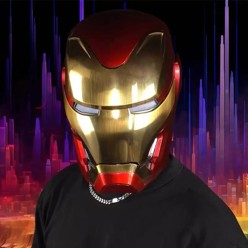 Gorący Iron Man MK50 Noszony Hełm Figurka Transformacja Głosowa Animacja Marvel Model Zabawka Prezent