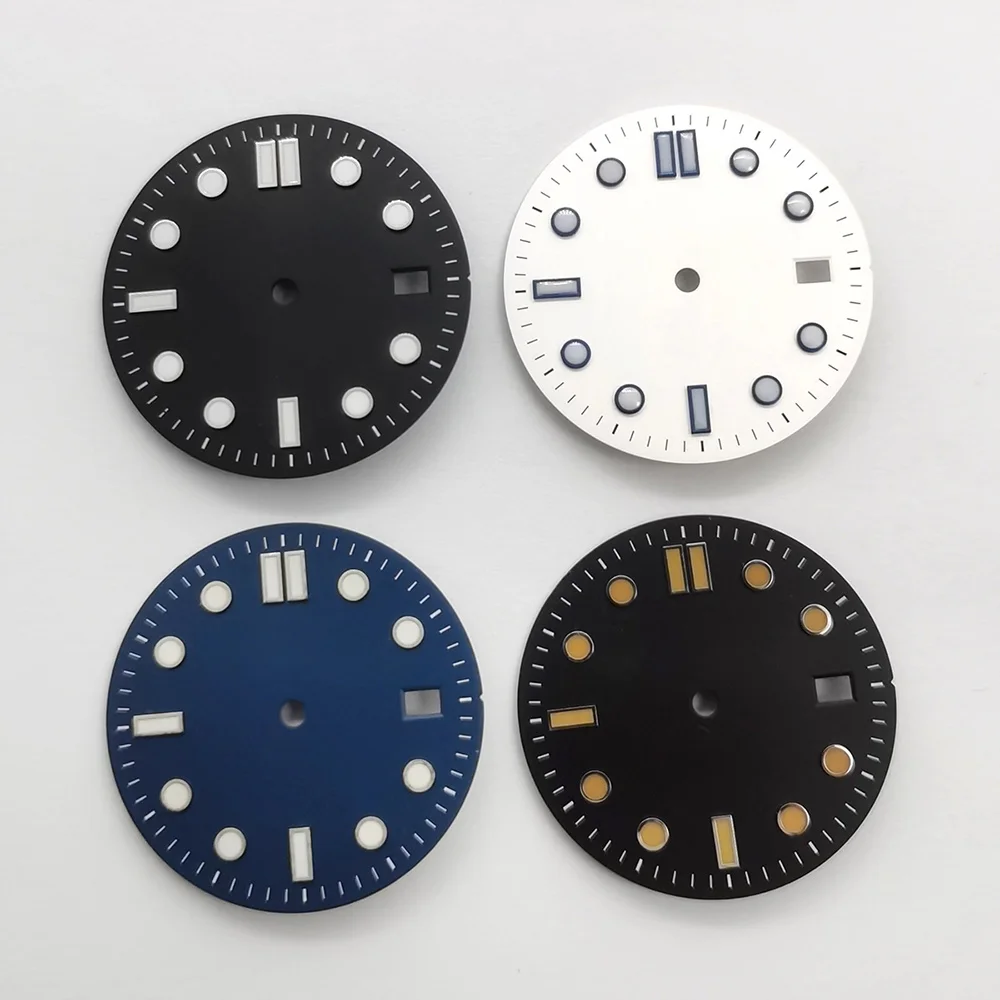 Dia 31mm Dial NH35 Watch Dial Surface Fit for NH35 NH36 Movement 31mm Green Luminous Watch Faces Parts