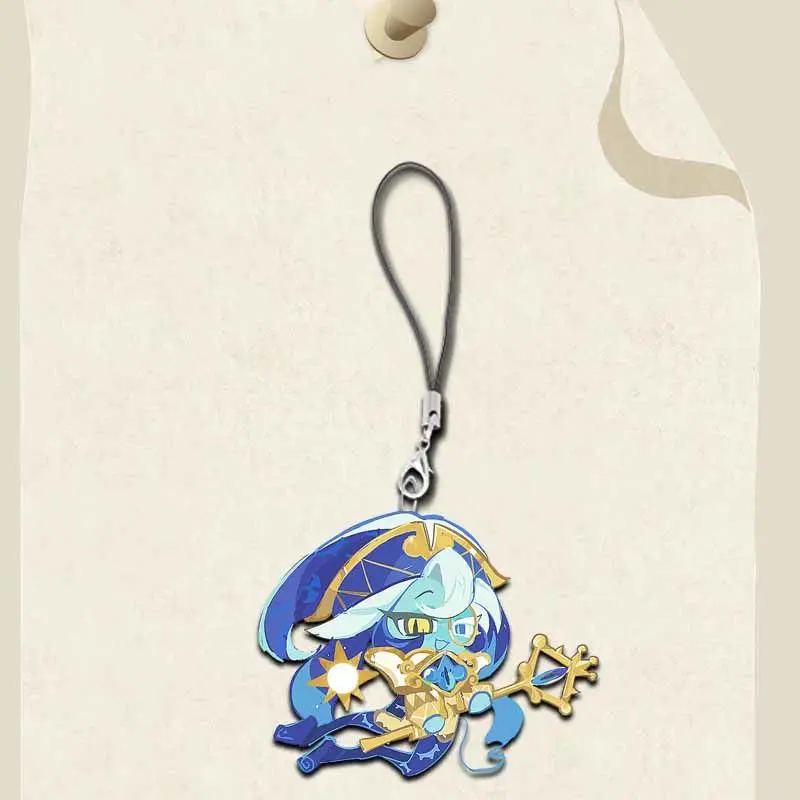 5 قطعة كوكي تشغيل المملكة لعبة آيفون/شاومي/هواوي قضية الهاتف المحمول المفاتيح مفتاح سلسلة غطاء شنق الاكريليك قلادة هدية