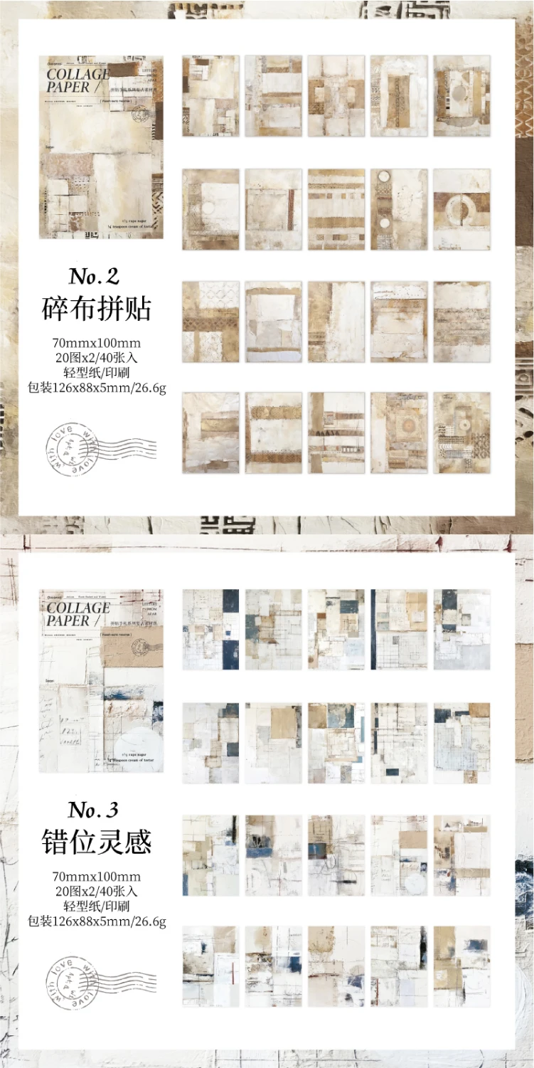 Journal GO 40 Stück Vintage Collage-Materialpapier für Planer Handgemachtes DIY Journaling Tagebuch Album Scrapbooking Hintergrundpapier – Detail 13