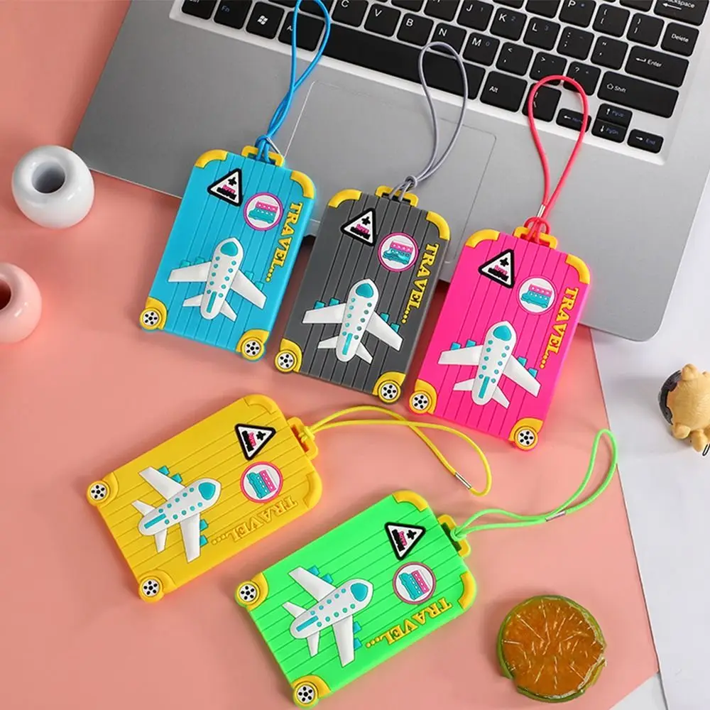 Handbag Label Holiday Travel Travel Accessories Silicone Luggage Tag Aluminum Alloy Listing Boarding Pass Airplane Suitcase Tag