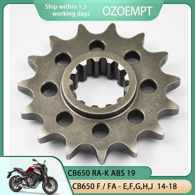 

Передняя Звездочка мотоцикла OZOEMPT 525-15T, применяется для CB650 F / FA - E,F,G,H,J RA-K ABS RA-L ABS RA-M ABS RA-N ABS