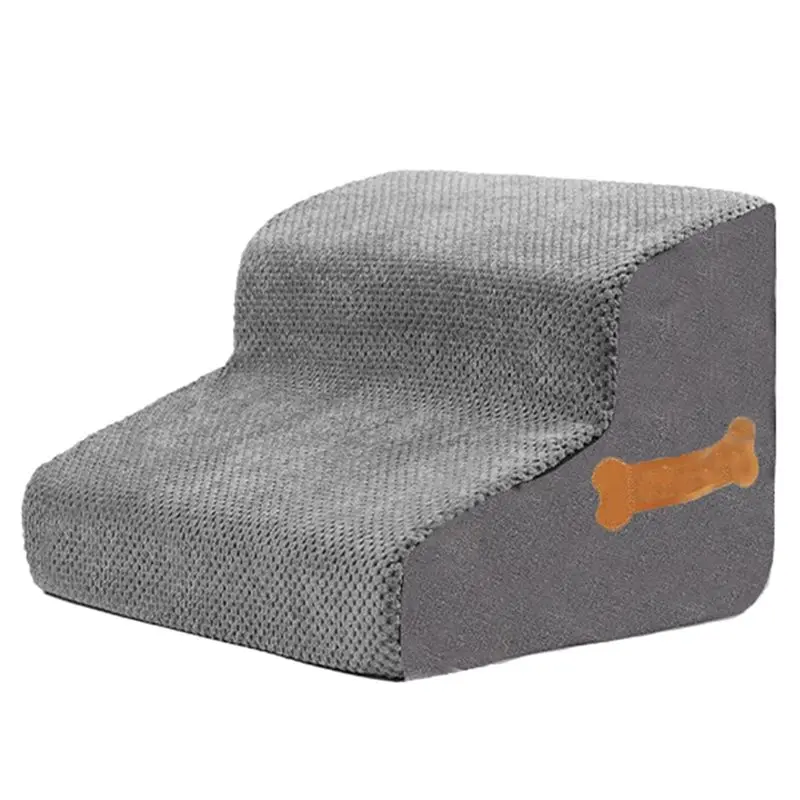 

CHCH Small Dog Stair Withsponge Sponge Filling And Non-Slip Bottom Dog Ramp Stair 2/3 Step Pineapple Velvet Pet Supplies For Cat