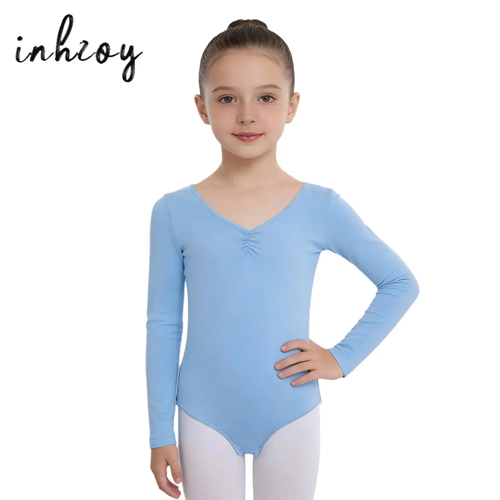 

Детский балетный комбинезон для девочек, купальник для фигурного катания, с бантом, в стиле принцессы, с длинным рукавом, корейский гимнастический костюм