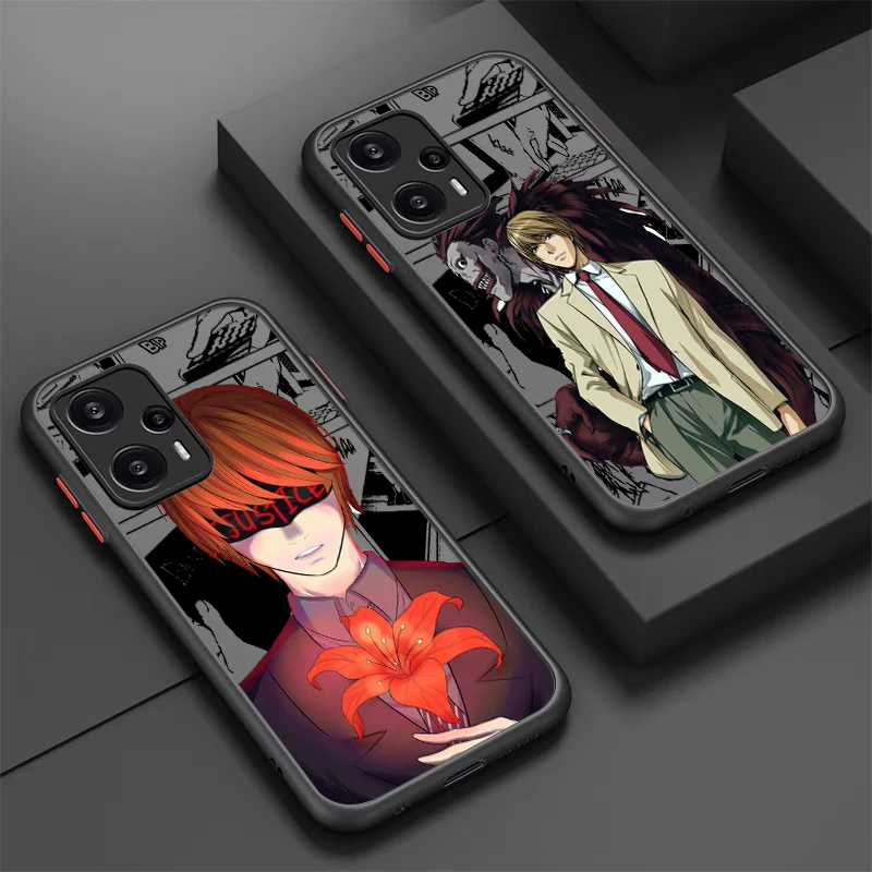 Death Note Yagami Light For POCO X5 X4 X3 NFC X2 M5S M6 M4 M3 M2 C51 F5 F4 GT Pro Frosted Translucent Phone Case