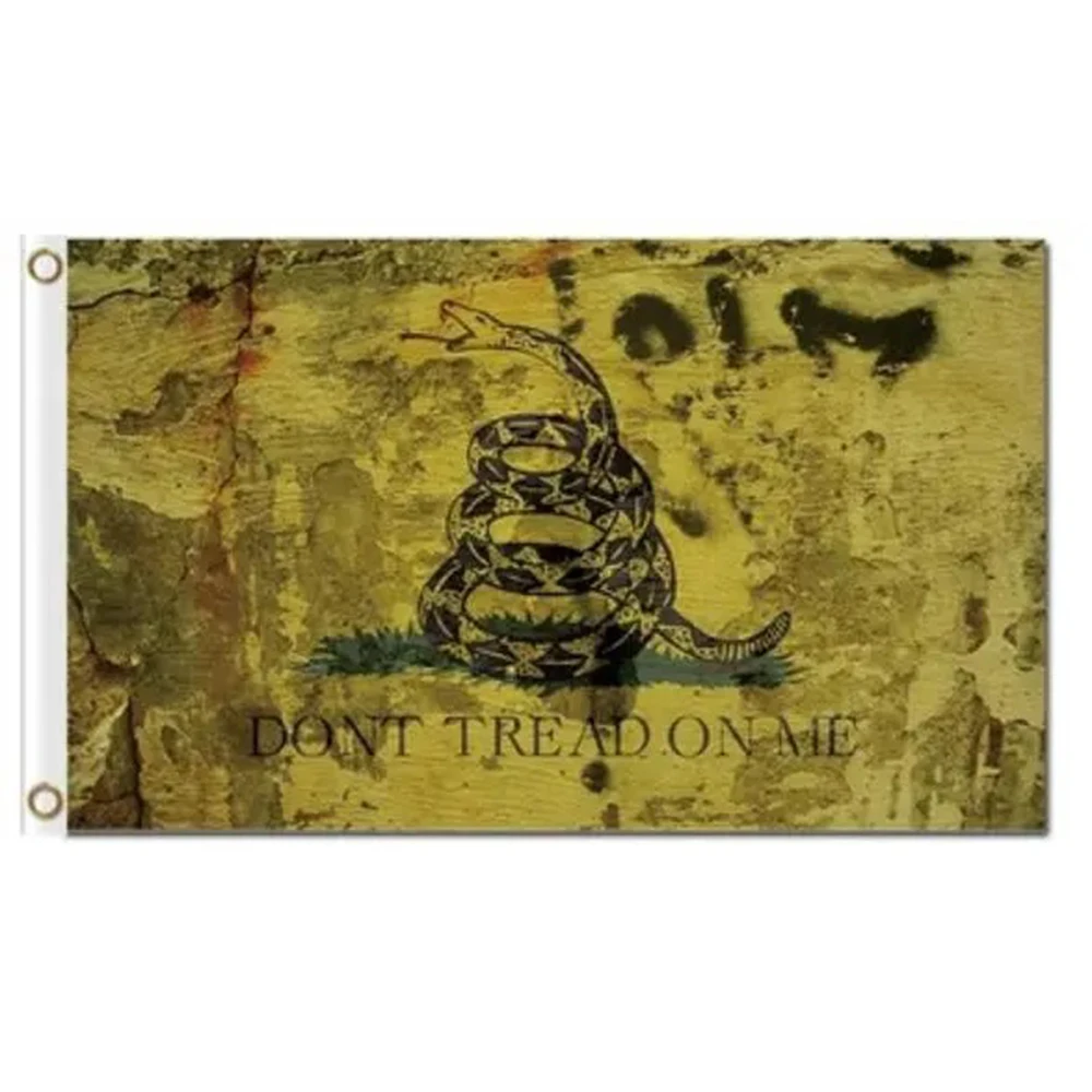 2X3FT DONT TREAD ON ME Vintage style dirty Background Flags banners